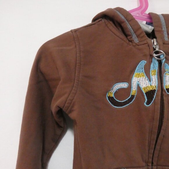 NIKE | size 6 | Brown Zip-Up Hoodie | Embroidered NIKE Logo - Picture 5 of 15